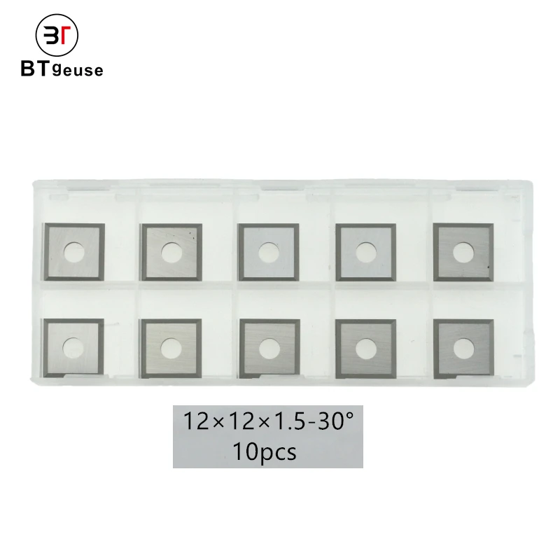 

10pcs 12mm Square Straight Woodworking Carbide Insert Cutters (12mmX12mmX1.5mm)4-Edge for Wood Turning Lathe Tools
