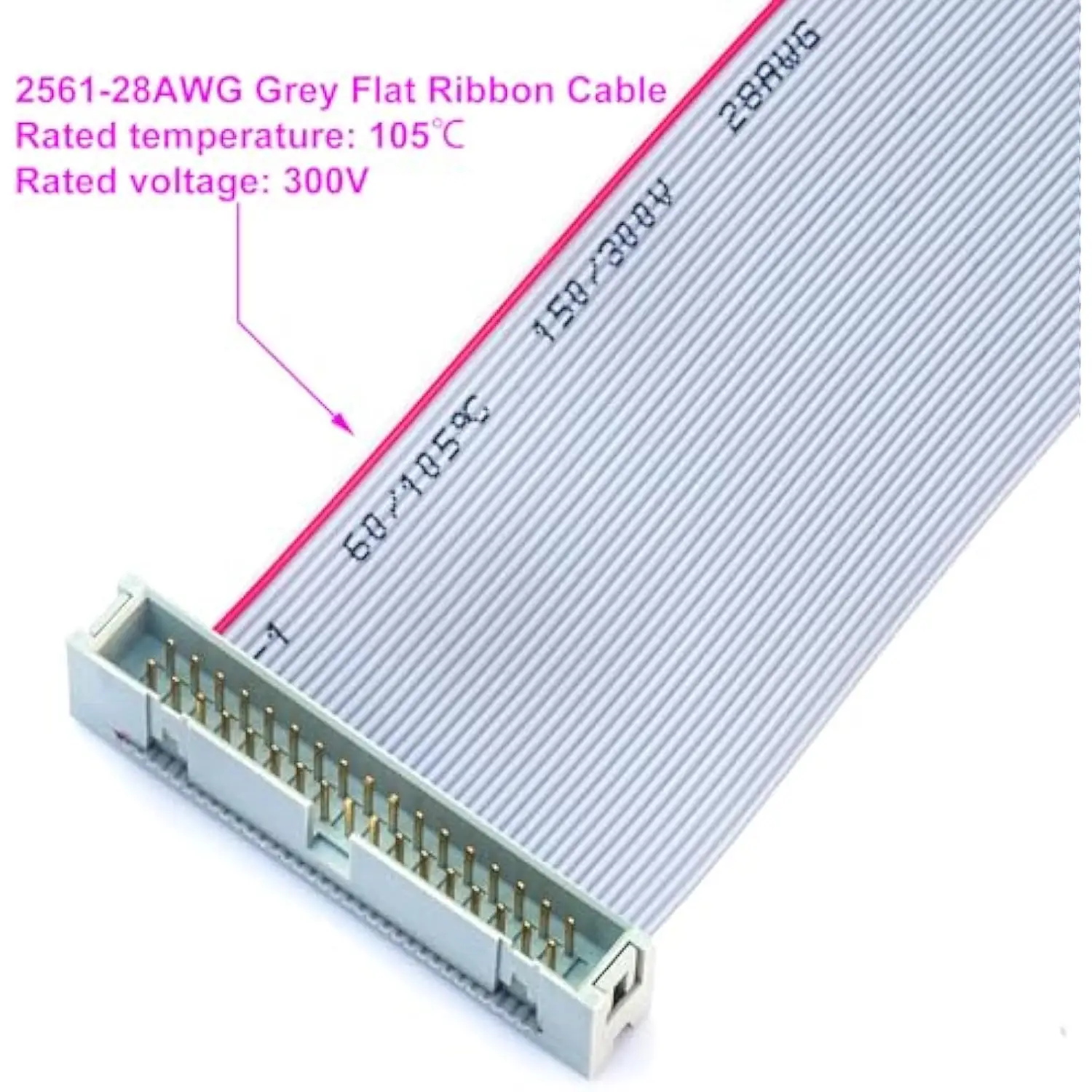 Cavo a nastro IDC da 2,54 mm 26 pin, prolunga IDE maschio-femmina 30 cm 2 pezzi per Arduino, Raspberry Pi, PCB fai da te - immagine 4
