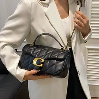 Sac à bandoulière en cuir PU pour filles, sac à main de luxe à chaîne pour femmes, sac de transport léger de marque, sacs carrés à pompons 5