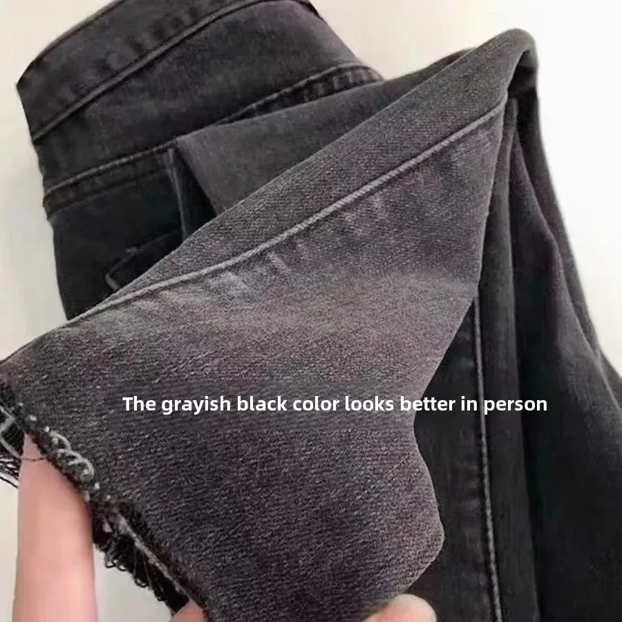 12-Stand Double-Core Bamboo Denim Fabric Black Thick Stretchable Vertical Denim Material for Clothing And Accessories