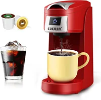 NEW Single Serve Coffee Maker, Red Single Cup Coffee Machine for K Cup & Ground Coffee, 5 to 12oz Brew Sizes in Mins for Home 1