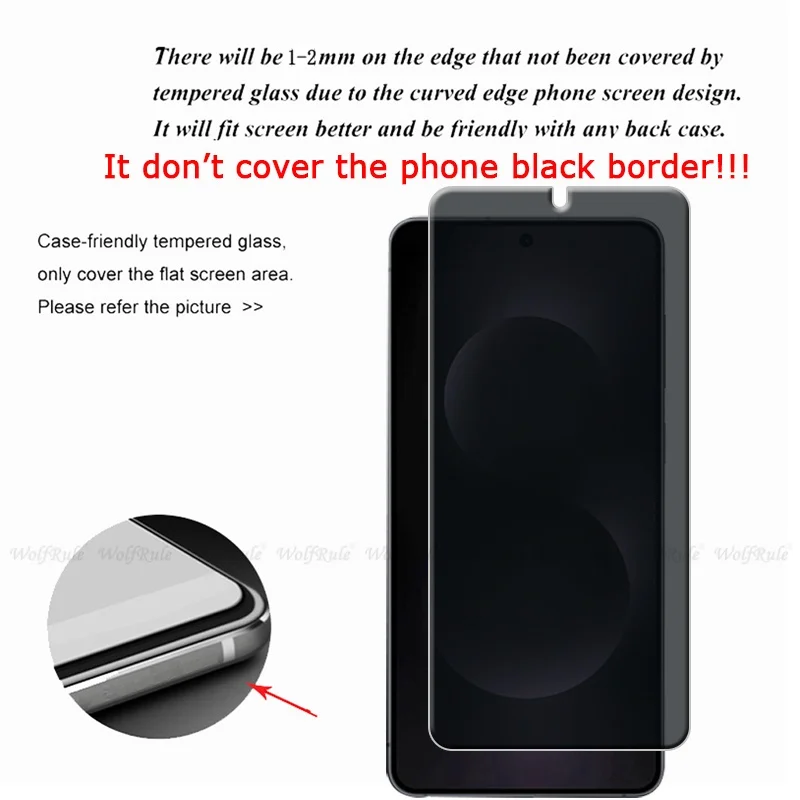 4/3/2/1Pcs Für Samsung S25 Rand Glas Samsung Galaxy S25 Rand Glas 9H Privatsphäre anti-Spy Abdeckung Screen Protector Samsung S25 Rand – Detail 2