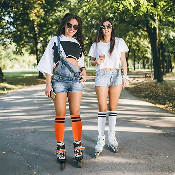 Unisex Compression Socks Striped Soccer Socks Football Non-slip Running Sports Knee High Stockings Long Tube compression socks soccer socks