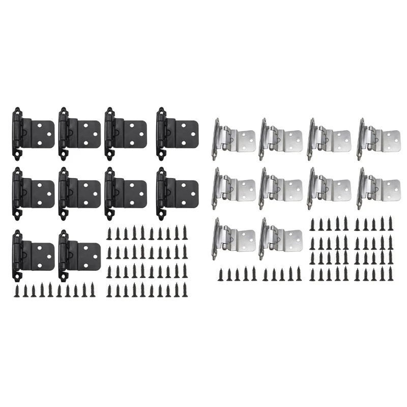 

5 Pair Self Closing Cabinet Hinges Brushed Nickel Hinges for Kitchen Cabinets