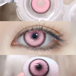 Colorful Cosplay Koi Contact Lenses for Halloween - 1 Pair, Multiple Shades (Pink)