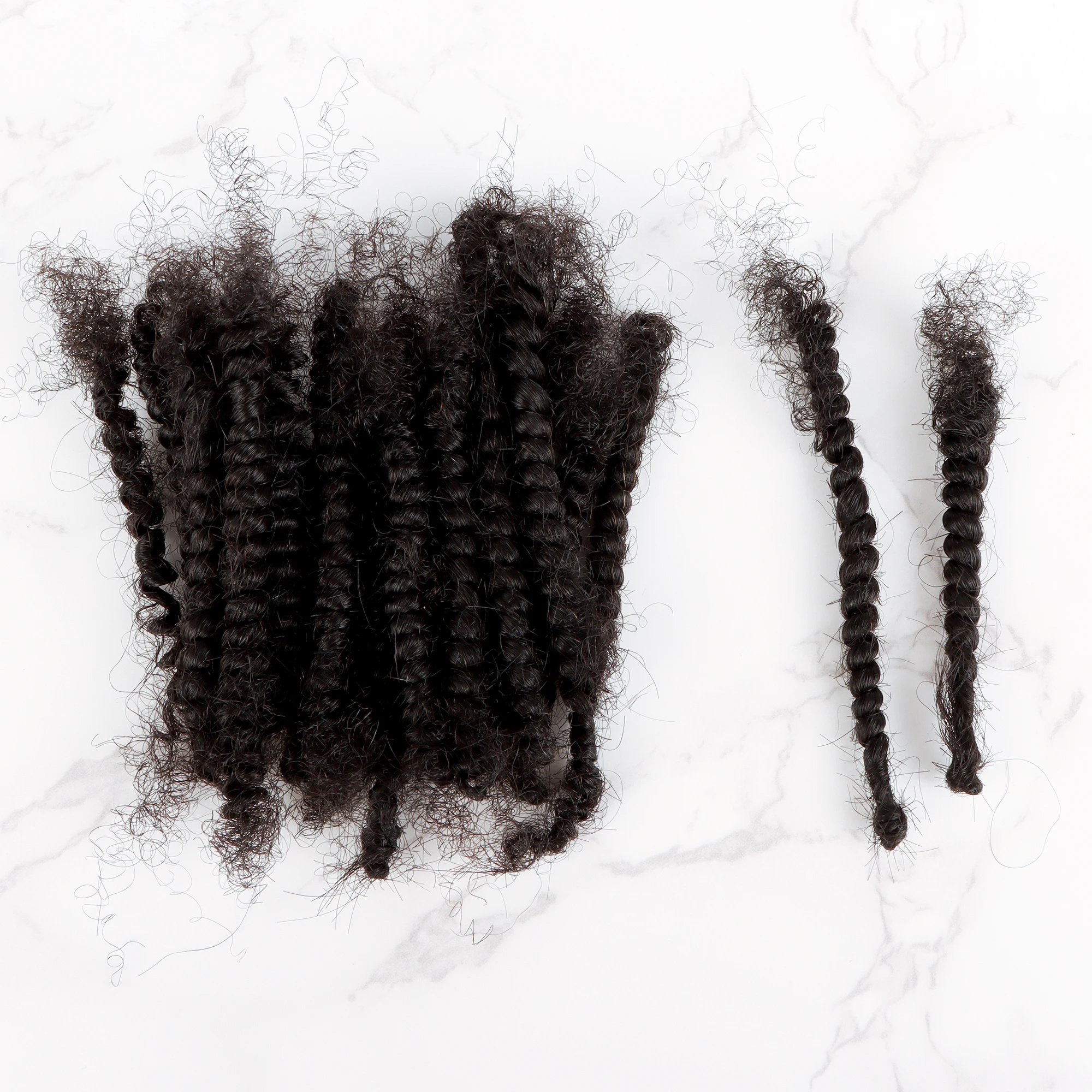 Afro Kinky Curly Locks Extensions Textured Locs Human Hair For Braiding Crochet 4C afro twist hair Double Drawn High Quality