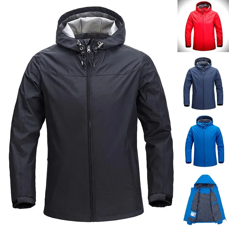 

men Windproof Jackets 2024 Men Multi-pocket Sport Waterproof Jacket Army Combat s Streetwear Hooded Bomber Coats