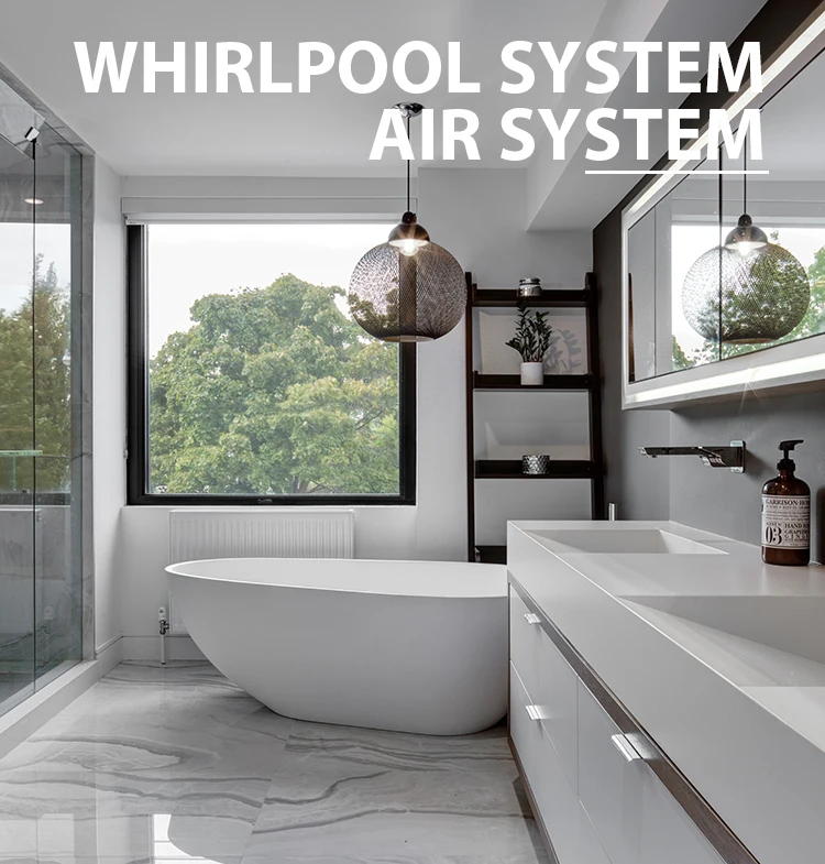 60-02 Outdoor Portable Rectangle Hot Tub Bubble System Whirlpool Air Massage Jet