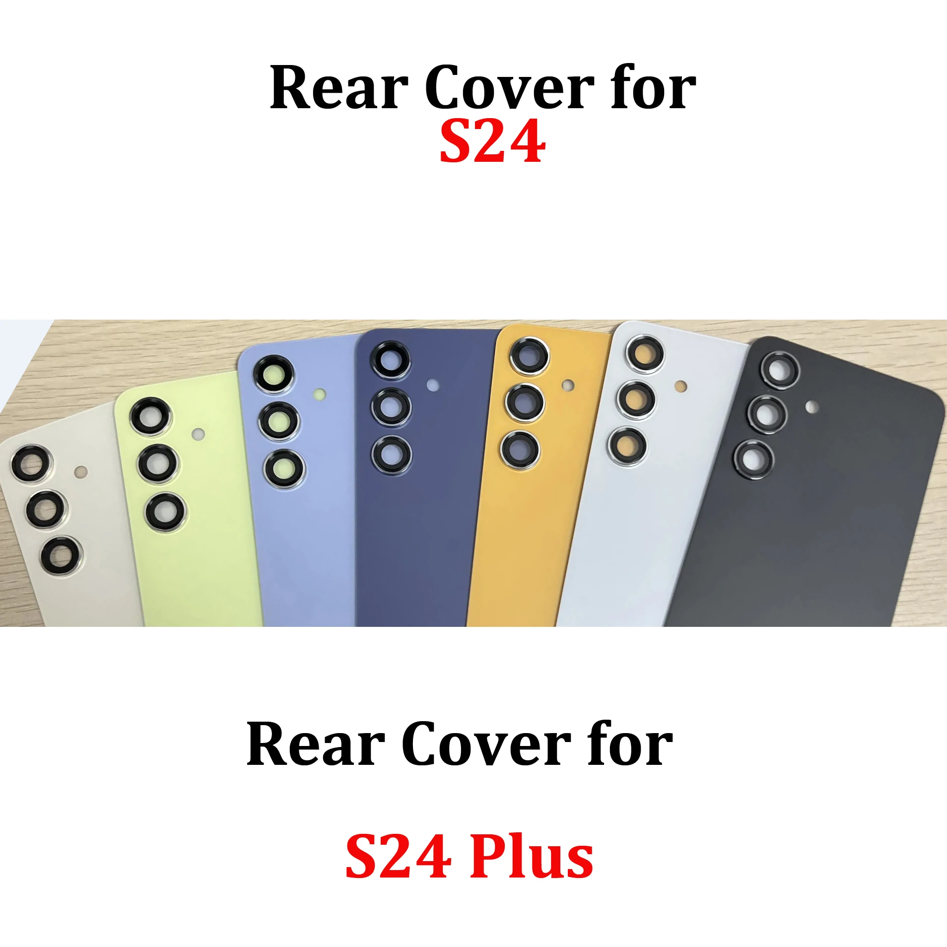 새로운(OEM) SM-S24 5G/S24 PLUS 5G/S24+ 5G용 유리 후면 커버 케이스, 후면 유리 배터리 하우징+접착제+카메라 렌즈