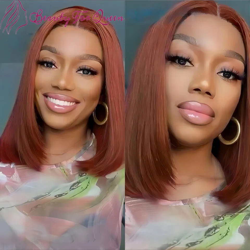 

Chocolate Brown Colored Short Straight Bob Lace Front Human Hair Wig For Women Brazilian Remy Hair Lace Bob Wigs Pre Plucked