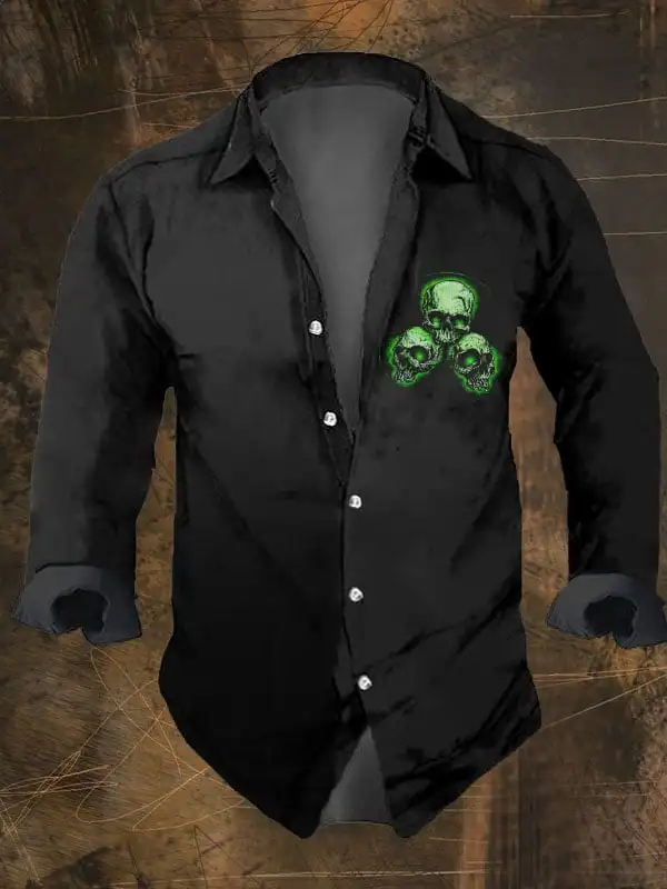Generisch Chemise D'Halloween Pour Homme - Manches Longues