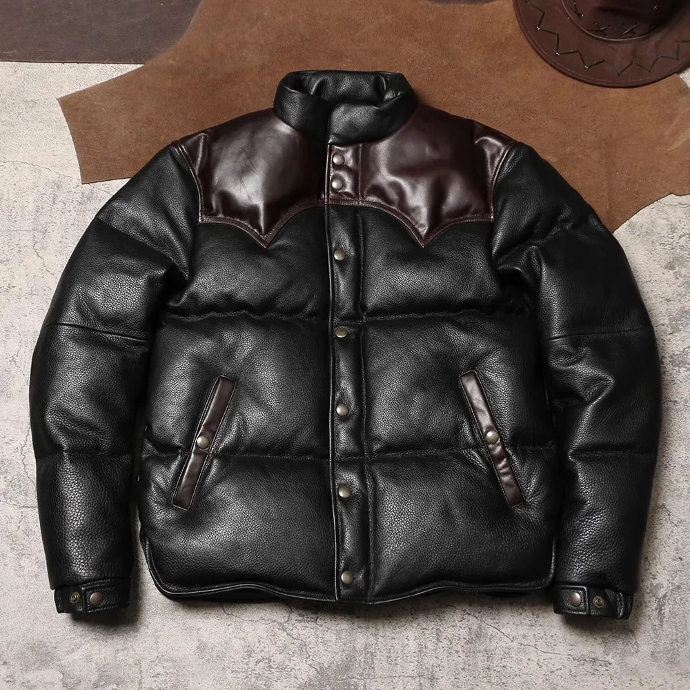 YR Original Thick Leather Winter Jacket Vintage Style Heavy Real yr-original-thick-leather-winter-jacket-vintage-style-heavy-real