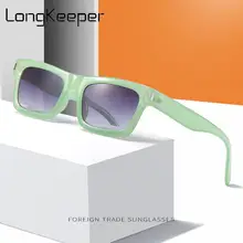 

2022 Fashion Rectangle Sunglasses Women New Retro Jelly Gradient Color Shades Eyewear Men Square Green Sun Glasses UV Protection