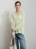 Amii Minimalism V-Neck Dopamine Shoulder Thin Pullover Split Asymmetrical Solid Long Sleeve Wool Loose Knitted Sweater 12521038 6