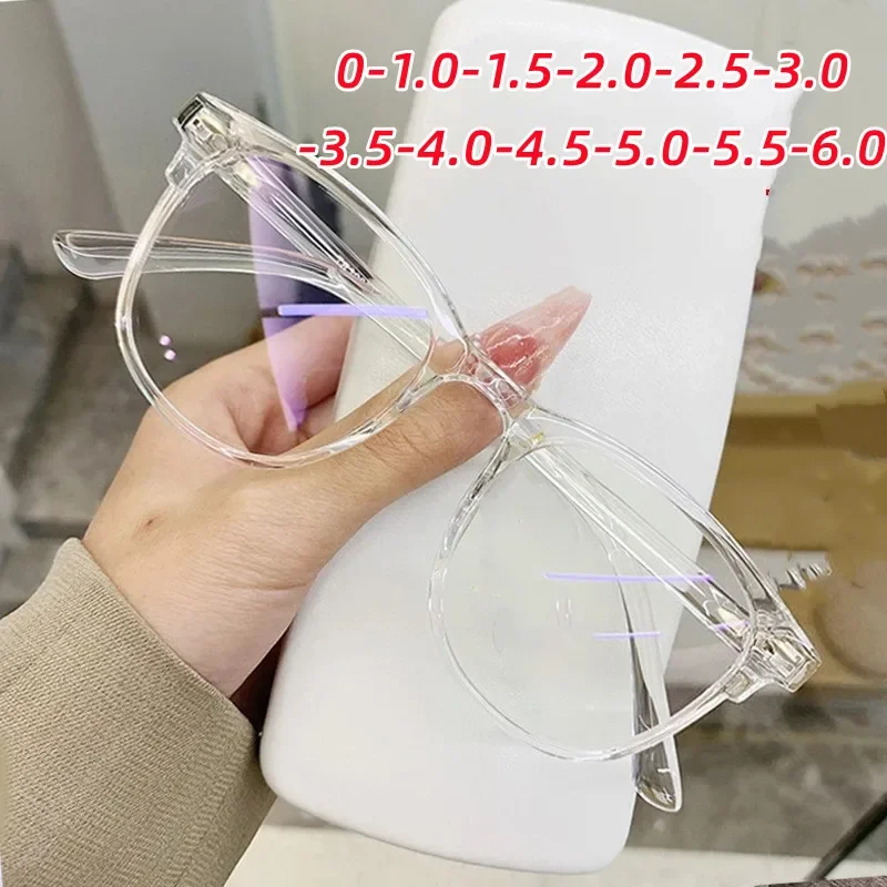 

Diopter 0 to -6.0 Myopia Eyeglasses Vintage Unisex Oversized Frame Eyewear Anti-radiation Glasses Ladies Short-sighted Glasses