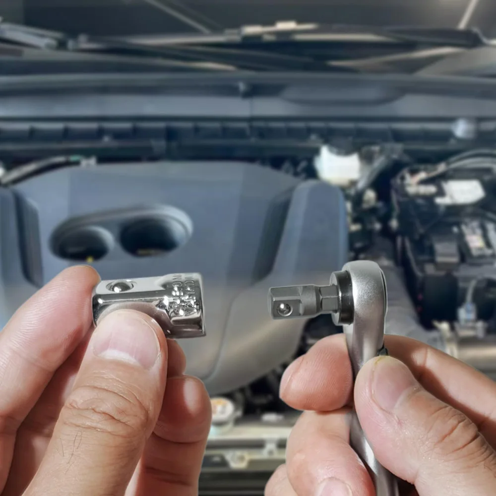 6-teiliges Steckschlüssel-Adapter-Set, 1/4 Zoll, 3/8 Zoll, 1/2 Zoll, Adapter-Set, Ratschen-/Stecknuss-Umrüstsatz aus Chrom-Vanadium-Stahl für die Wartung von Automobilen – Detail 7