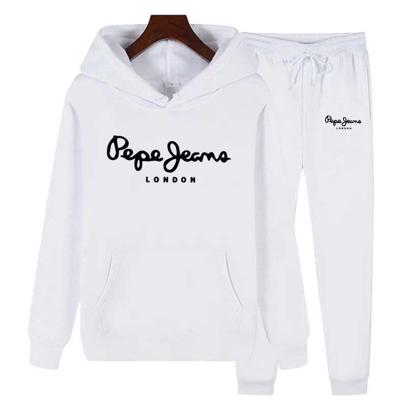 Women Two Piece Sets Tracksuit outfit Hooded Sweatshirts Pocket Drawstring Long Pants Suit Thick Casual Office Lady Autumn 2
