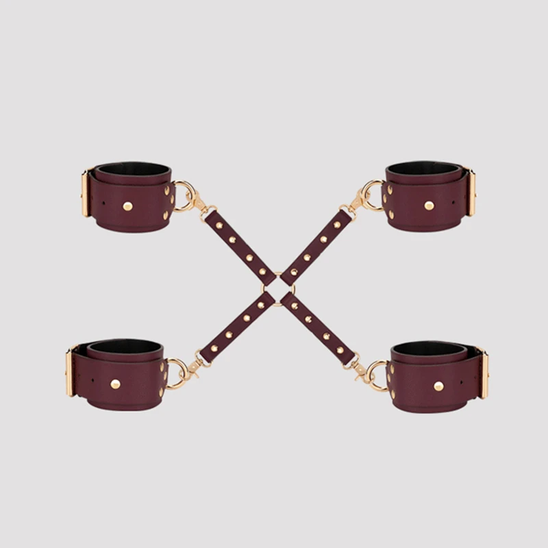 Thierry BDSM Bondage Restraint Kits Handcuffs Collar Wrist Ankle Thigh cuffs Waist Belt Cross Buckle Sex Toys For Adult Games 4 Thierry BDSM Bondage Restraint Kits Handcuffs Collar Wrist Ankle Thigh cuffs Waist Belt Cross Buckle Sex Toys For Adult Games 4