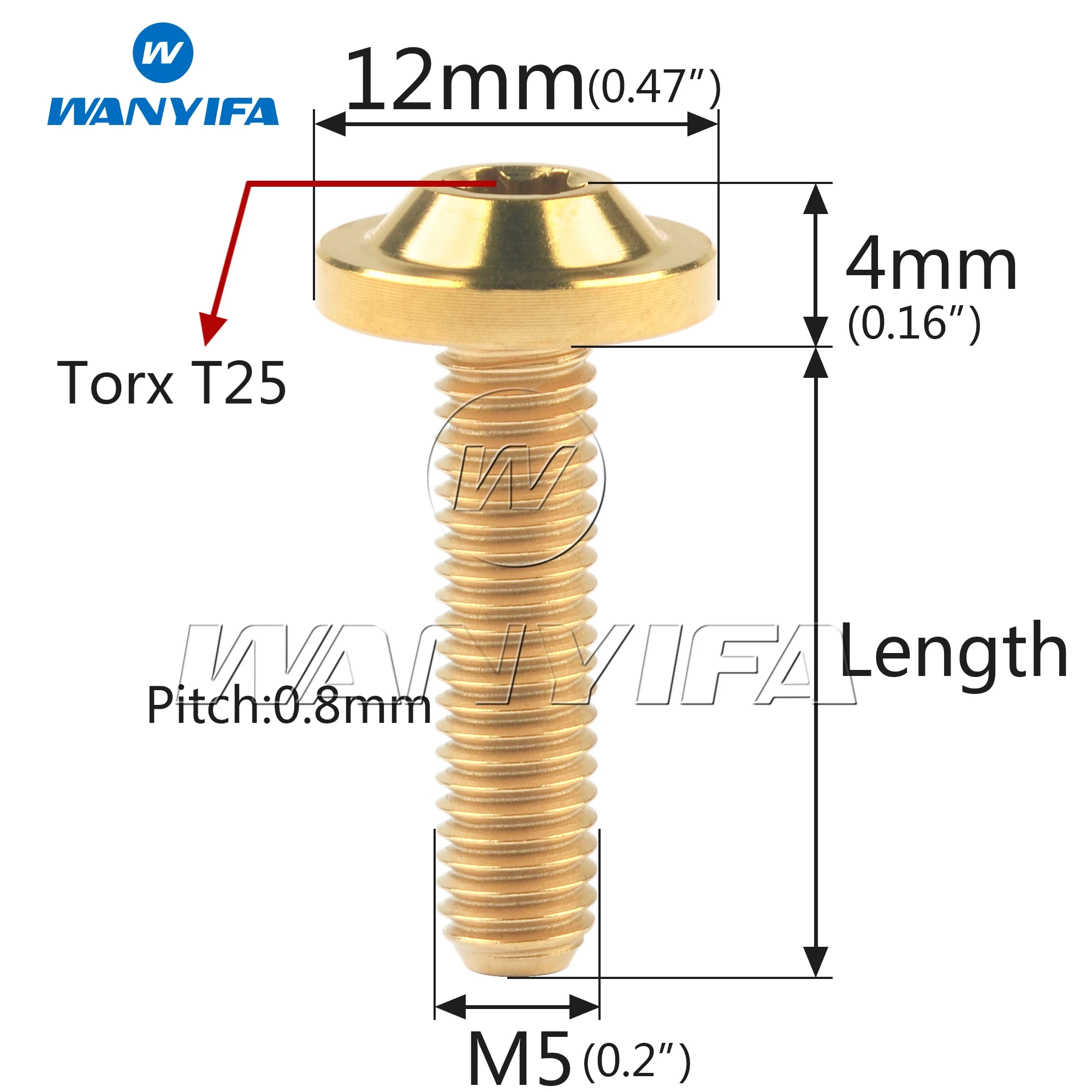 Titanium Ti Bolt M5x10/12/15/20/25/30/35mm Torx T25 Head Screws Ride Modification Fastener