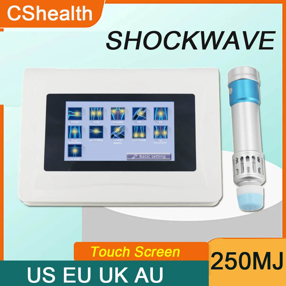 

New Shock Wave Therapy Machine Electromagnetic Physiotherapy ED Massager Pain Relief Touch Screen 2 In 1 Chiropractic Tool