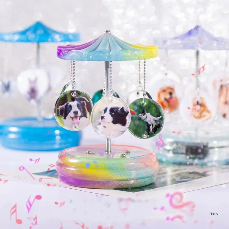 

DIY Musical Silicone Mold With Movement Materials Set Heart Round Brand Resin Molds Umbrella Bottom Cover Molds