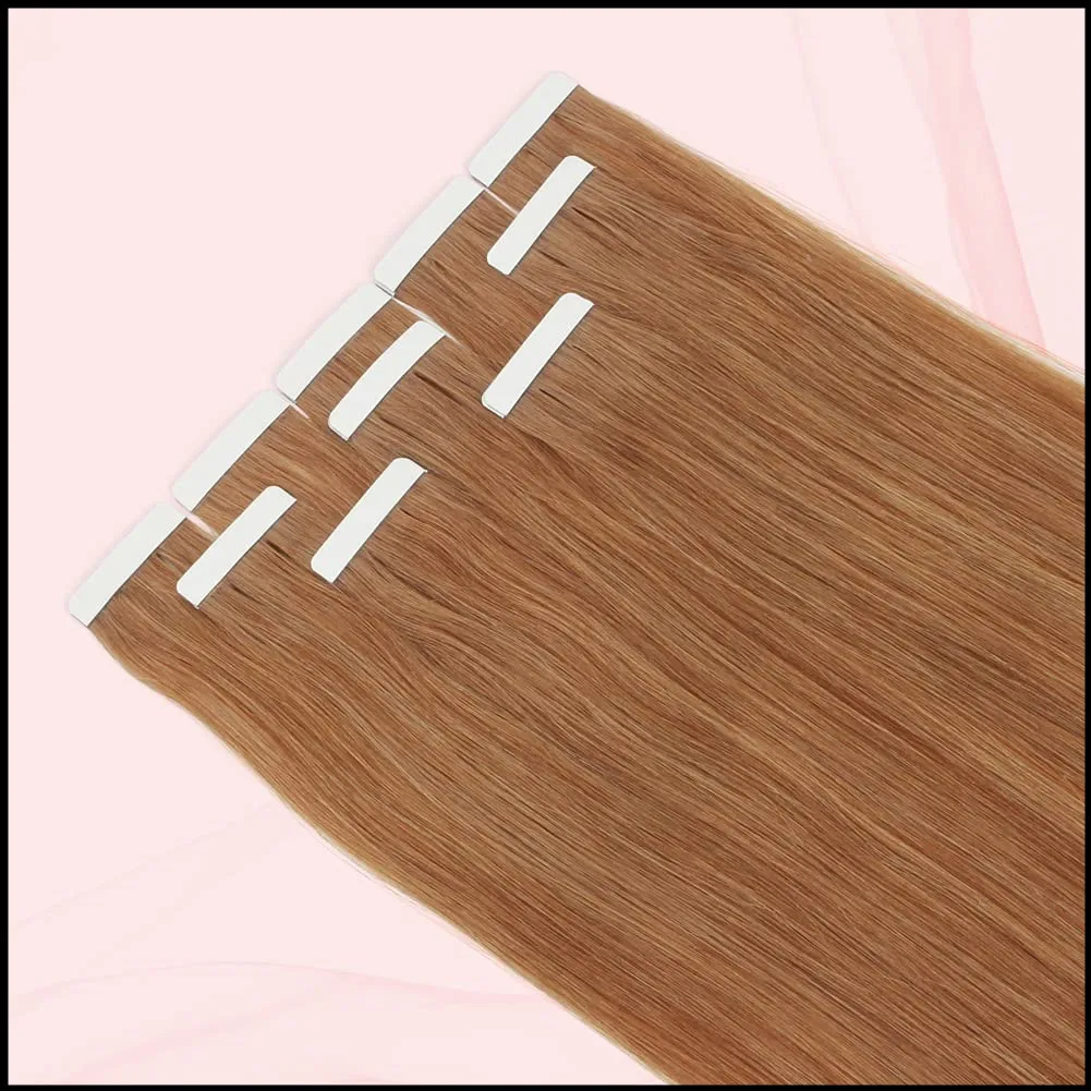 스트레이트 테이프 인 헤어 익스텐션 인모, 유럽 스트레이트 금발 피부 씨실 접착제, 레미 헤어 익스텐션