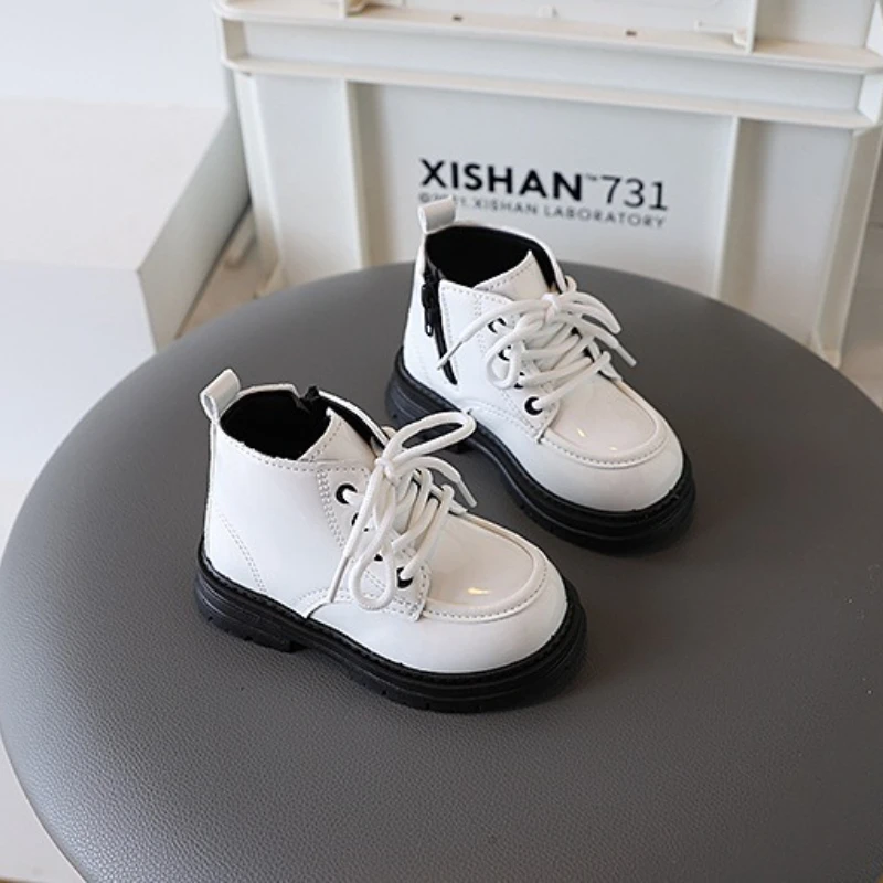 Black White Kids Classic Ankle Boots