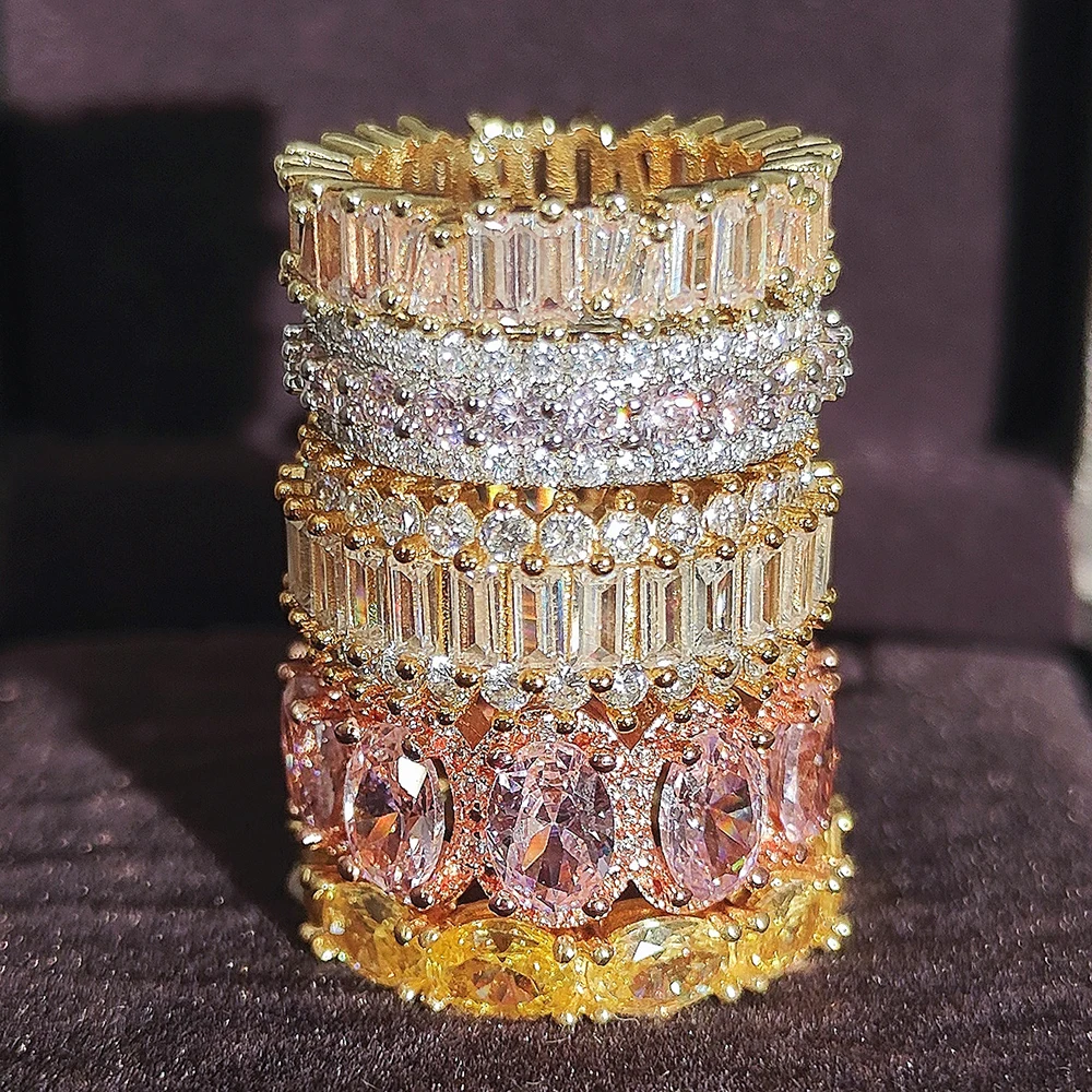 Elegant Vintage Gold & Silver Eternity Wedding Band for Women & Men - Perfect Gift