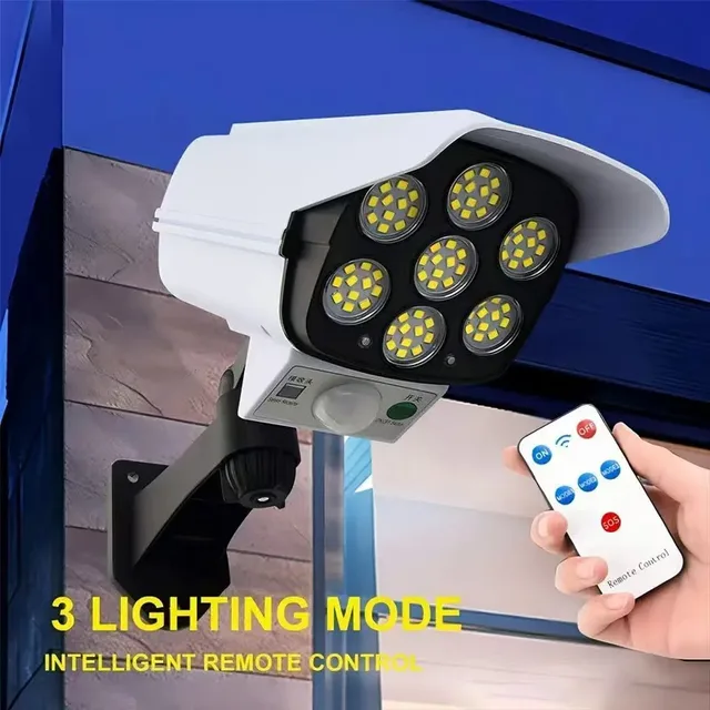 Waterproof Solar Light Outdoor LED Lighting Wall Light Simulation Monitoring Garden Light Remote Control Fake Camera Wall Light