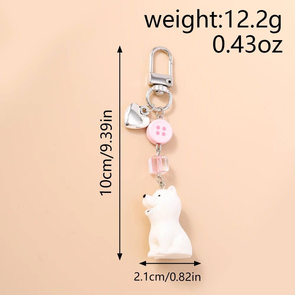 Aihua Niedlicher 3D-Schlüsselanhänger mit weichem, flauschigem Tiermotiv, Welpe, Hund, Schlüsselanhänger für Frauen und Mädchen, Handtaschenanhänger, DIY-Schlüsselanhänger, Schmuck, Geschenke – Detail 11