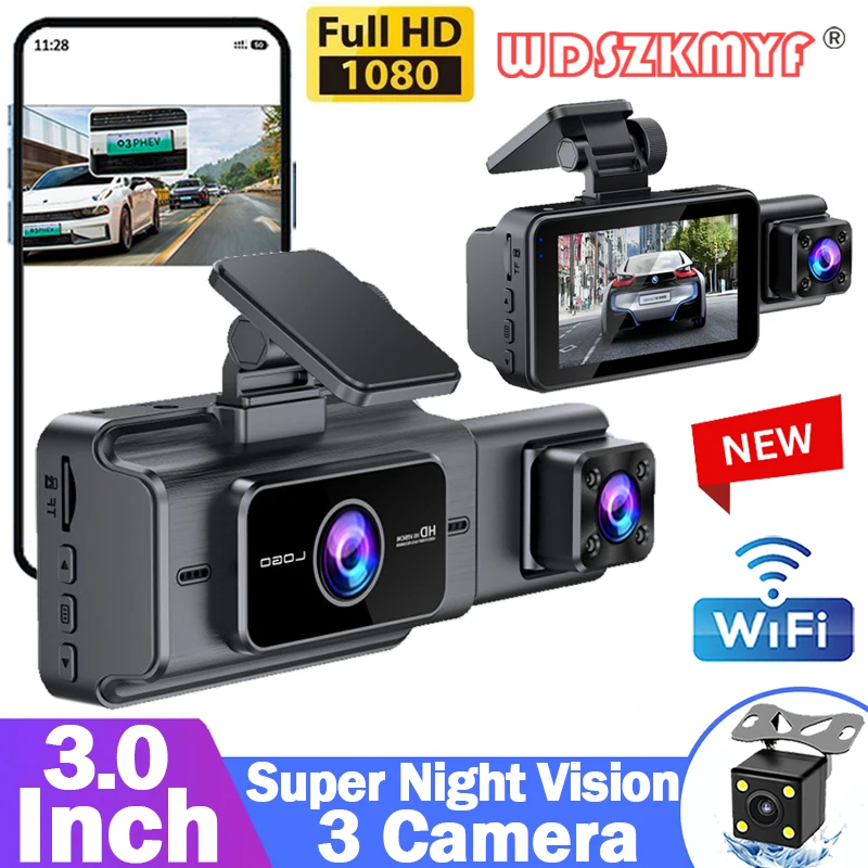 차량용 Dvr 3 채널 대시 캠, 1080P 와이파이 비디오 녹음기, 후면보기 카메라, 블랙박스, 자동차 액세서리 Best5 차량용 Dvr 3 채널 대시 캠, 1080P 와이파이 비디오 녹음기, 후면보기 카메라, 블랙박스, 자동차 액세서리 Best5