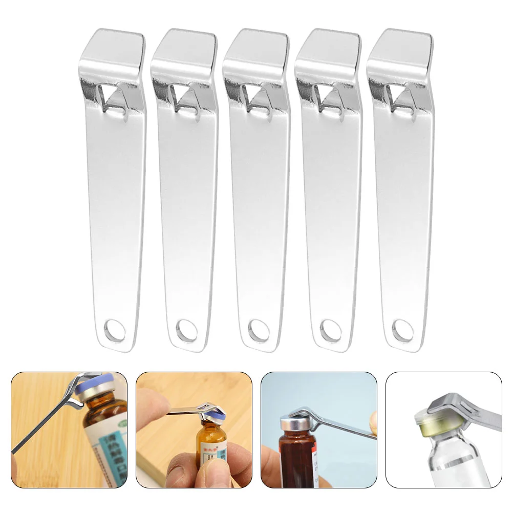 

5Pcs Stainless Steel Vial Opener Oral Liquid Vial Opener Mini Bottle Opener