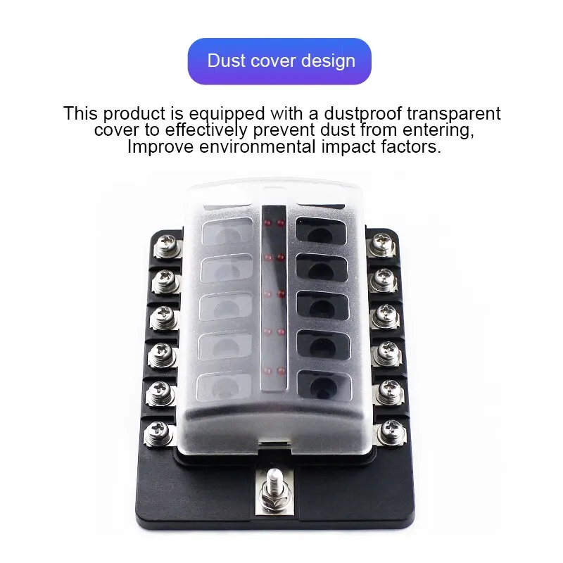 Car Boat Fuse Box Holder With 6 Ways 12 Ways Blade Fuse Holder Block Warning Indicator 12V 36V Power Distribution Panel Board fuse box holder fuse holder fuse box power distribution block marine fuse block