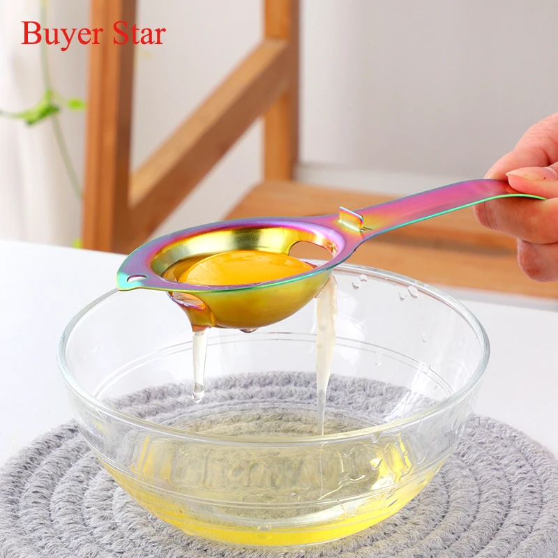 1PC Egg Separator Stainless Steel Egg Yolk White Separator Filter Handle Divider Baking Cooking Tools Kitchen Gadgets egg separator