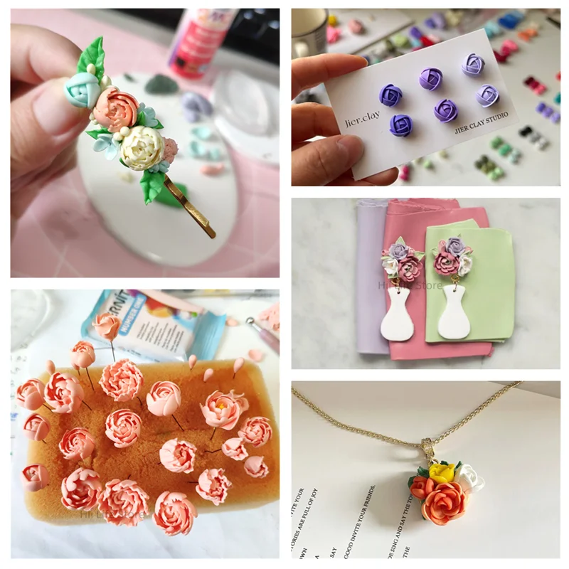 Pottery Tool Soft Silicone Pad Modeling Dotting Tool Polymer Clay Mold For DIY Ins Earrings Handicrafts Petal Making Accessories flower silicone mould silicone mold pottery tools clay tools clay accessory