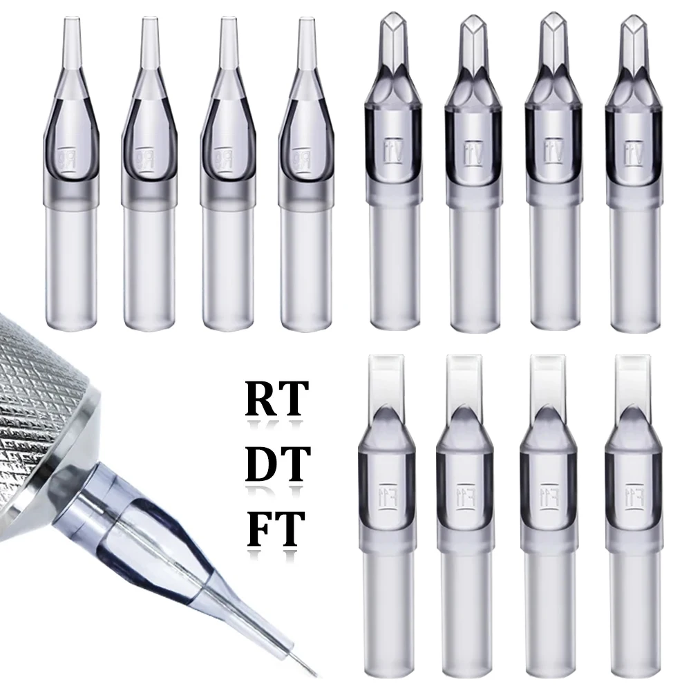 50/100PCS Grey Disposable Tattoo Tips Short RT DT FT Needle Tube Tips for Tattoo Needle Permanent Makeup Accessories