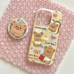Magnetic Brown Bear Phone Case with Adorable Bear Bracket - iPhone 7 p or 8 p (SMT1877 Color)