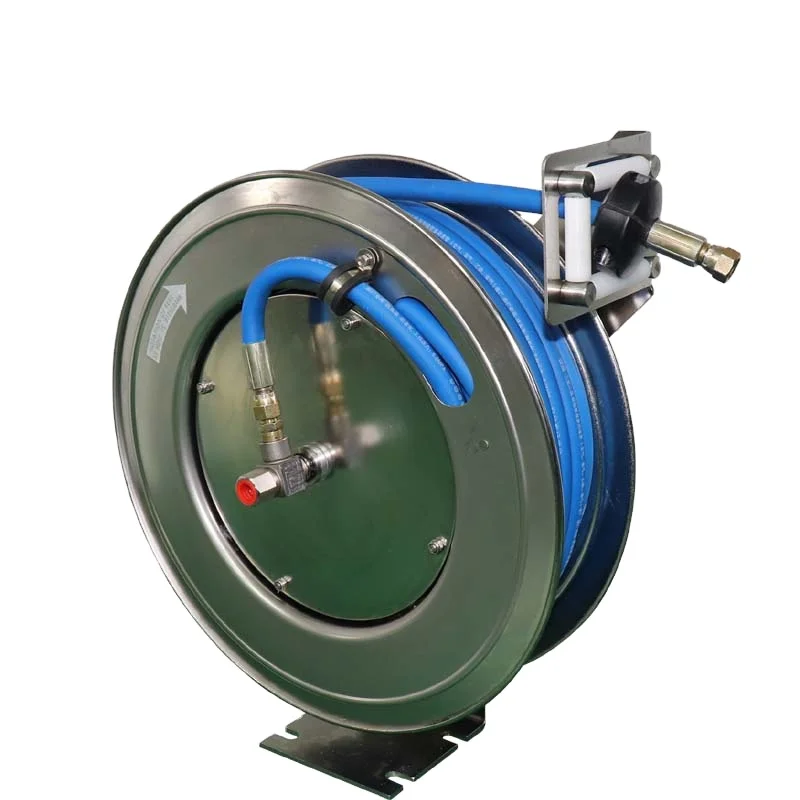 

Retractable 1inch stainless steel pipe reel automatic fuel hose reel with swivel joint for gas
