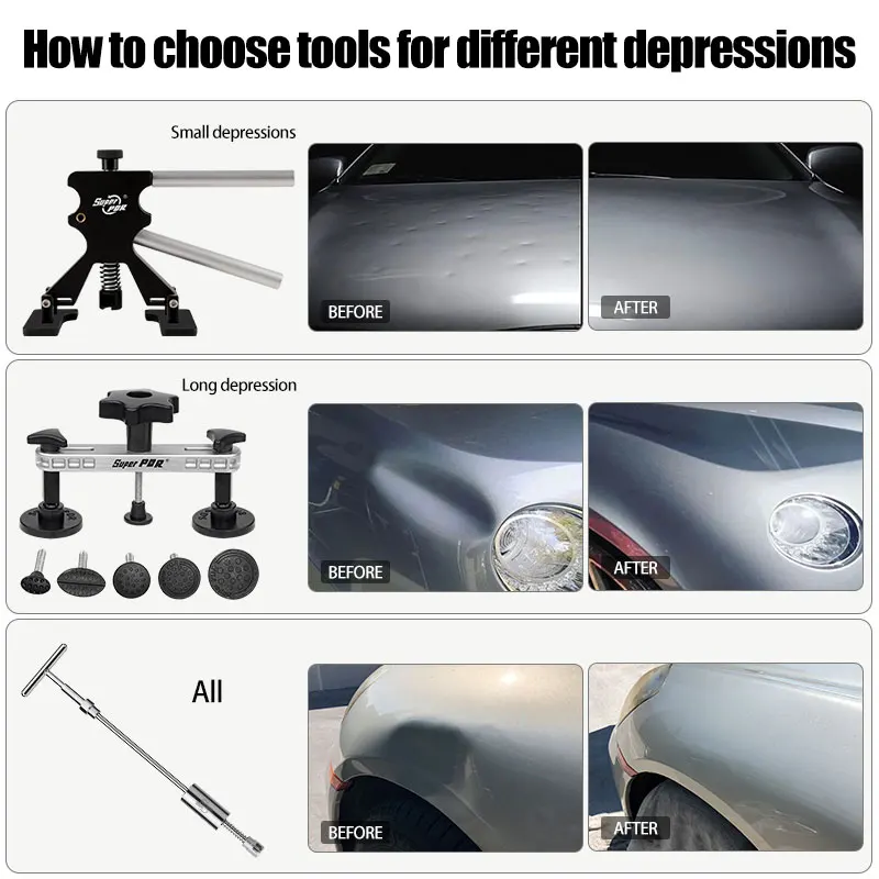 PDR Car Paintless Dent Repair Tools Kit Dent Removal Car Body Repair Kit Removal Dent Puller Tool Kit Car Tools for Auto Repair
