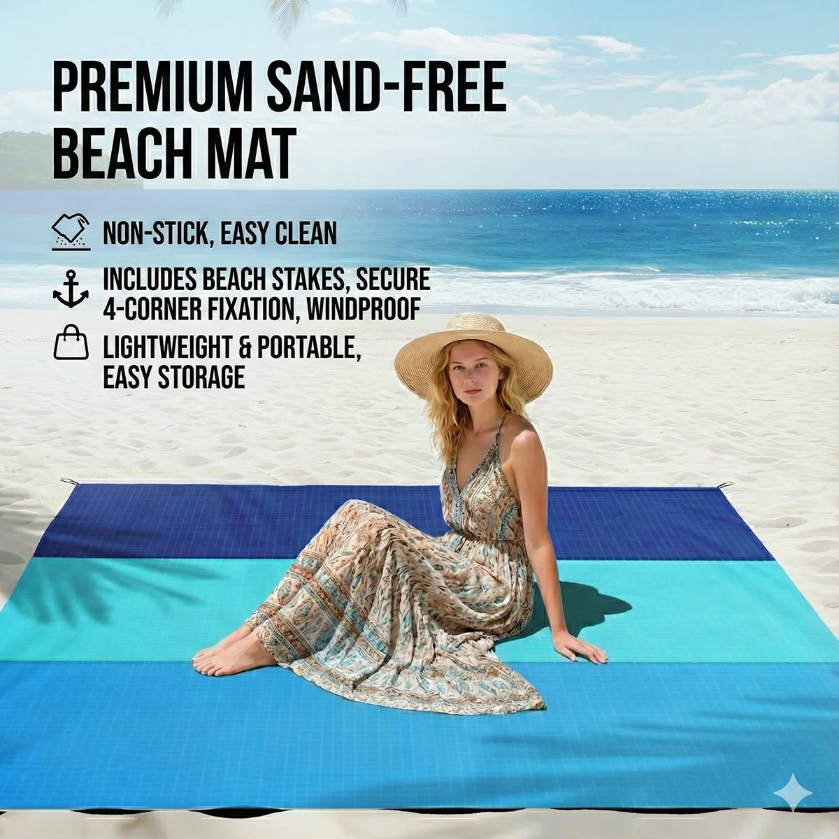 Oversized Sand Free Beach Blanket 2