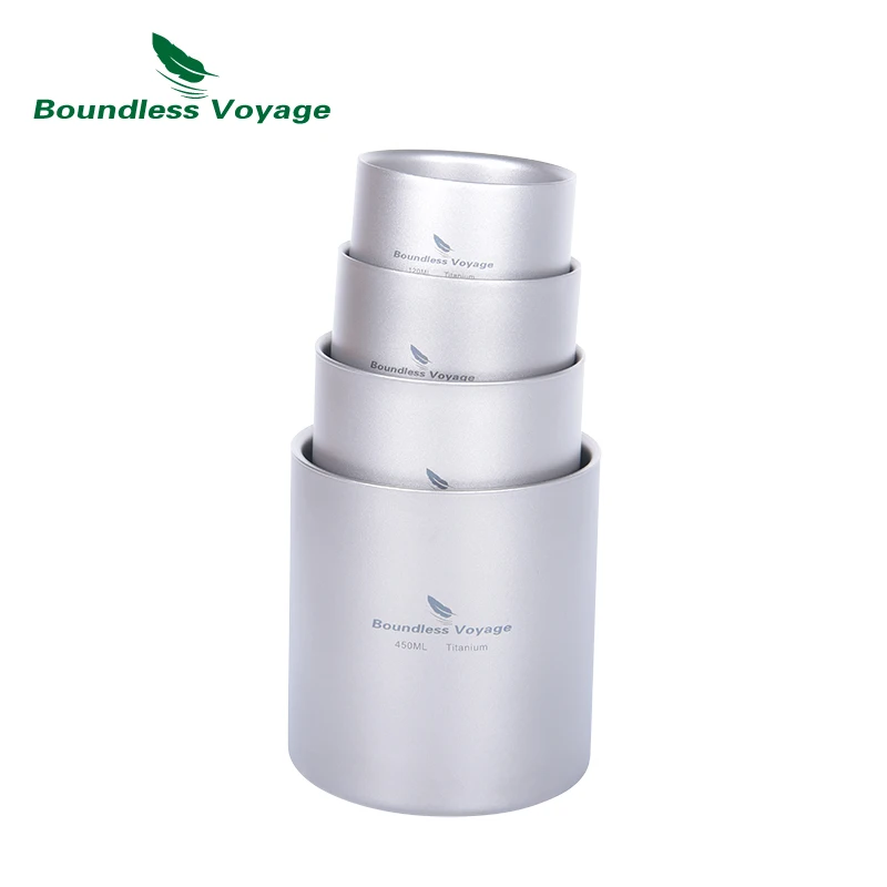 Boundless Voyage Ti3140D Ti3140D - Tazza da tè in vetro a doppia parete con coperchio in titanio e filtro, per ufficio e casa, da campeggio, 250 ml