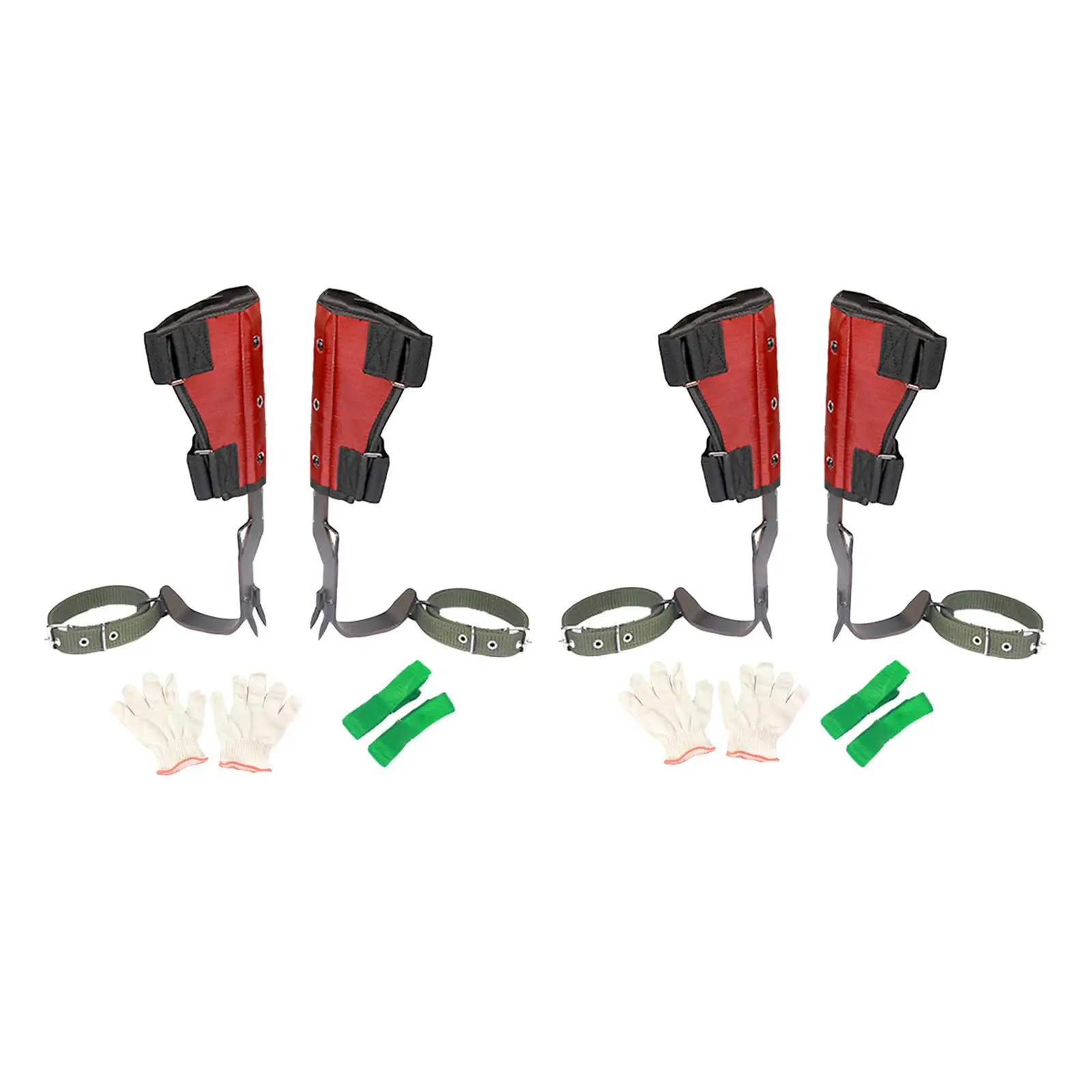 

Garden Tree Climbing Spike Set with Gloves Adjustable Tree Spikes Pedal Tool for Rock Climbing Tree Work Cutting Tree Camping