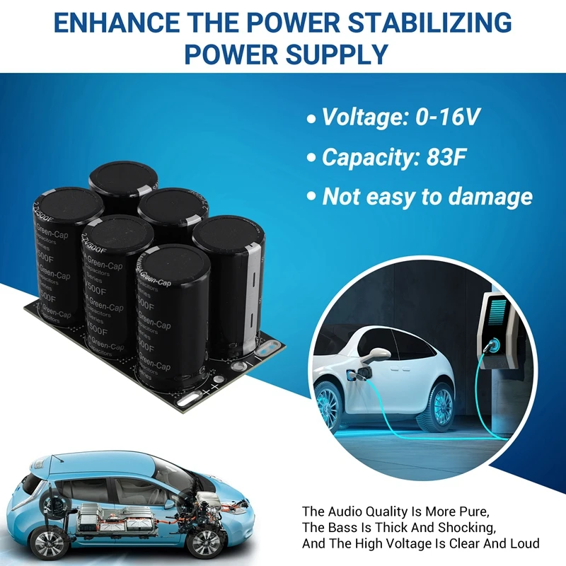 ZIZI 16V83F SAMWHA 자동차용 이중 행 커패시터 모듈 슈퍼 패러드 커패시터 모듈 부스트 전력 레귤레이터 전원 공급 장치