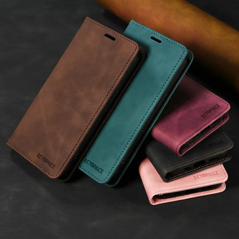 RFID Leather Flip Phone Case - Premium Book Cover