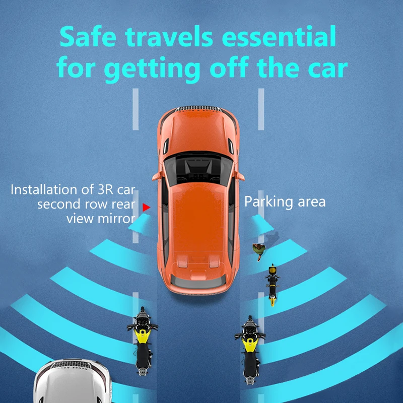 Kids Rear Seat Mirror Door Opening Safety Observe Mirrors Universal Child Get Off The Car Door Side Spot Mirror Rear View