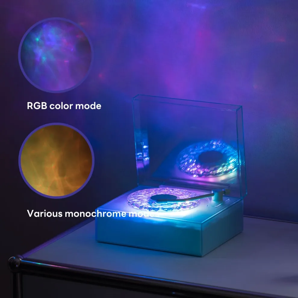 블루투스 웨이브 모양 분위기 스피커, 야간 조명, RGB 색상, 3가지 재생 모드, 침실 및 파티용 휴대용 음악 플레이어