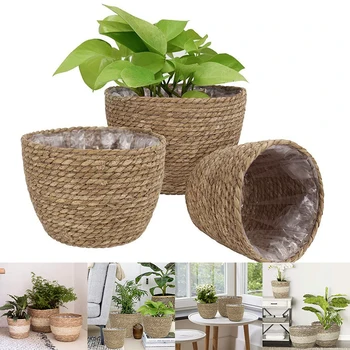 Grass Planter Basket Indoor Outdoor Flower Pots Cover Plant Containers for Home Pot Decorative Plant Pot House Garden Supplies