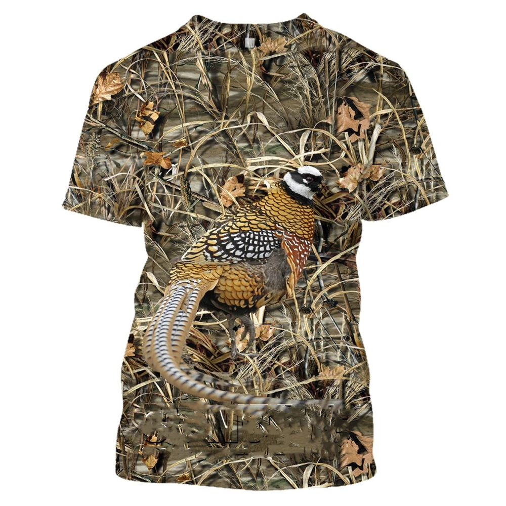 

Футболка мужская камуфляжная с 3D принтом, модная Повседневная рубашка с коротким рукавом, топ в уличном стиле для охоты, утки, птицы, лето