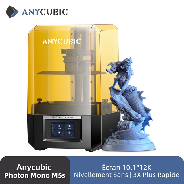 3D Printer ANYCUBIC Photon Mono M5s 12K Resin 10.1 Inch UV LCD 3D Printer  Leveling-Free 3X Faster High-Speed Smart 3D Printing