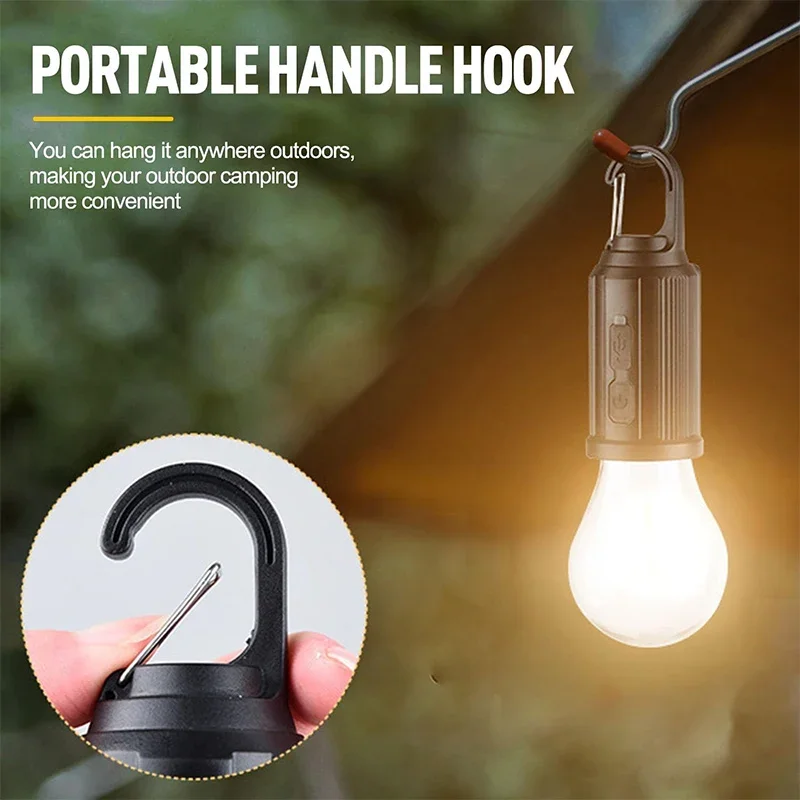 Camping Light Camping Lamp Portable Lanterns Camping Lantern Solar Powered LED Camping Lamp Bulbs USB Charging Night Lights Waterproof Portable Hook Up Handheld Lamp for Outdoor Fishing